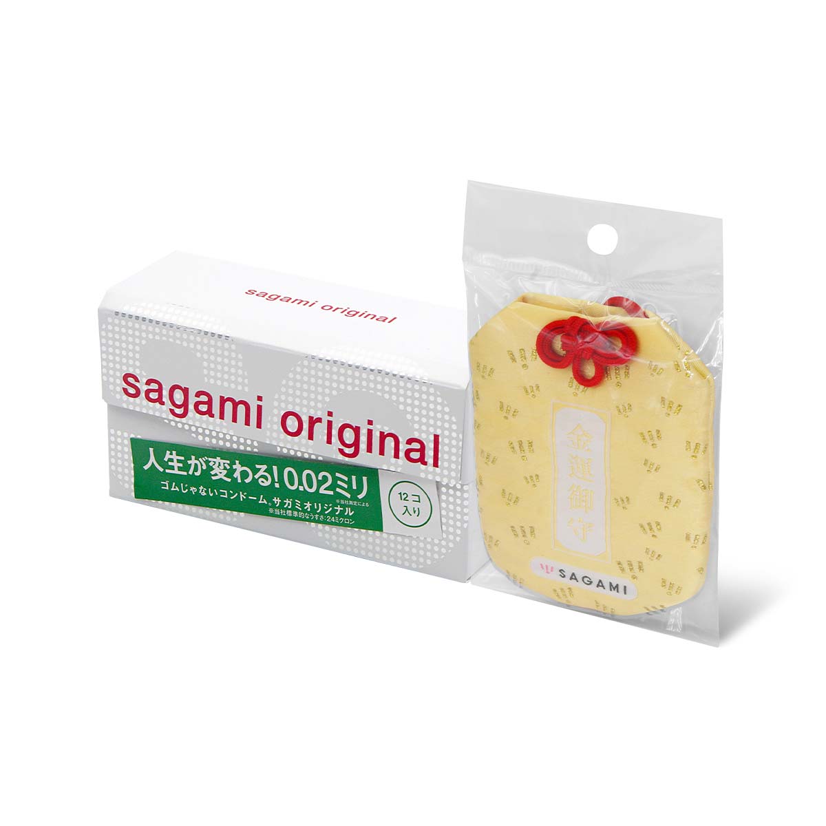 Sagami Original 0.02 12's Pack PU Condom + Sagami Gold Omamori-thumb_1