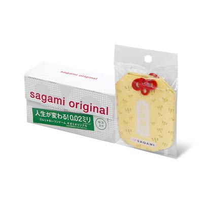 Sagami Original 0.02 12's Pack PU Condom + Sagami Gold Omamori-thumb