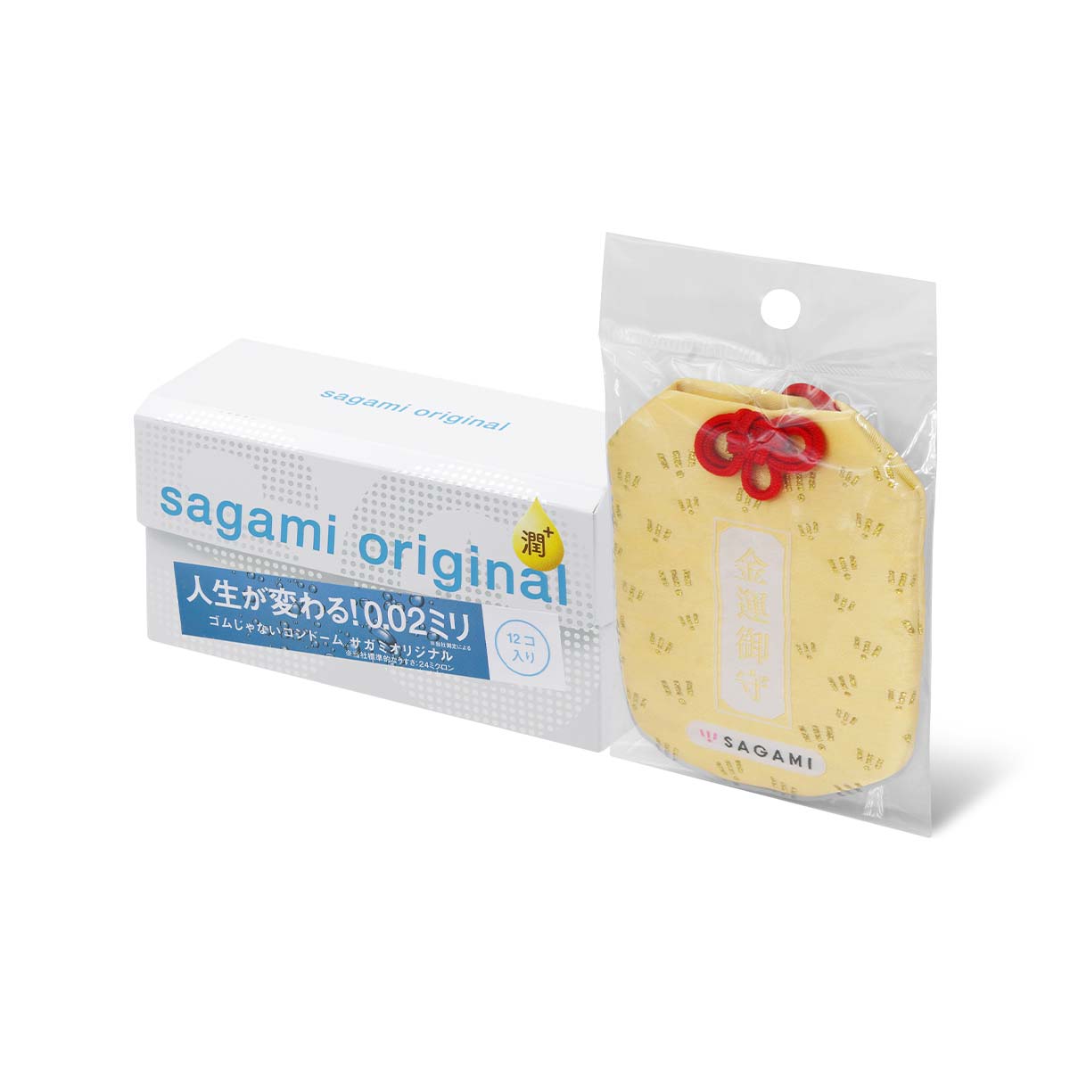 Sagami Original 0.02 Extra Lubricated 12's Pack PU Condom + Sagami Gold Omamori-p_1
