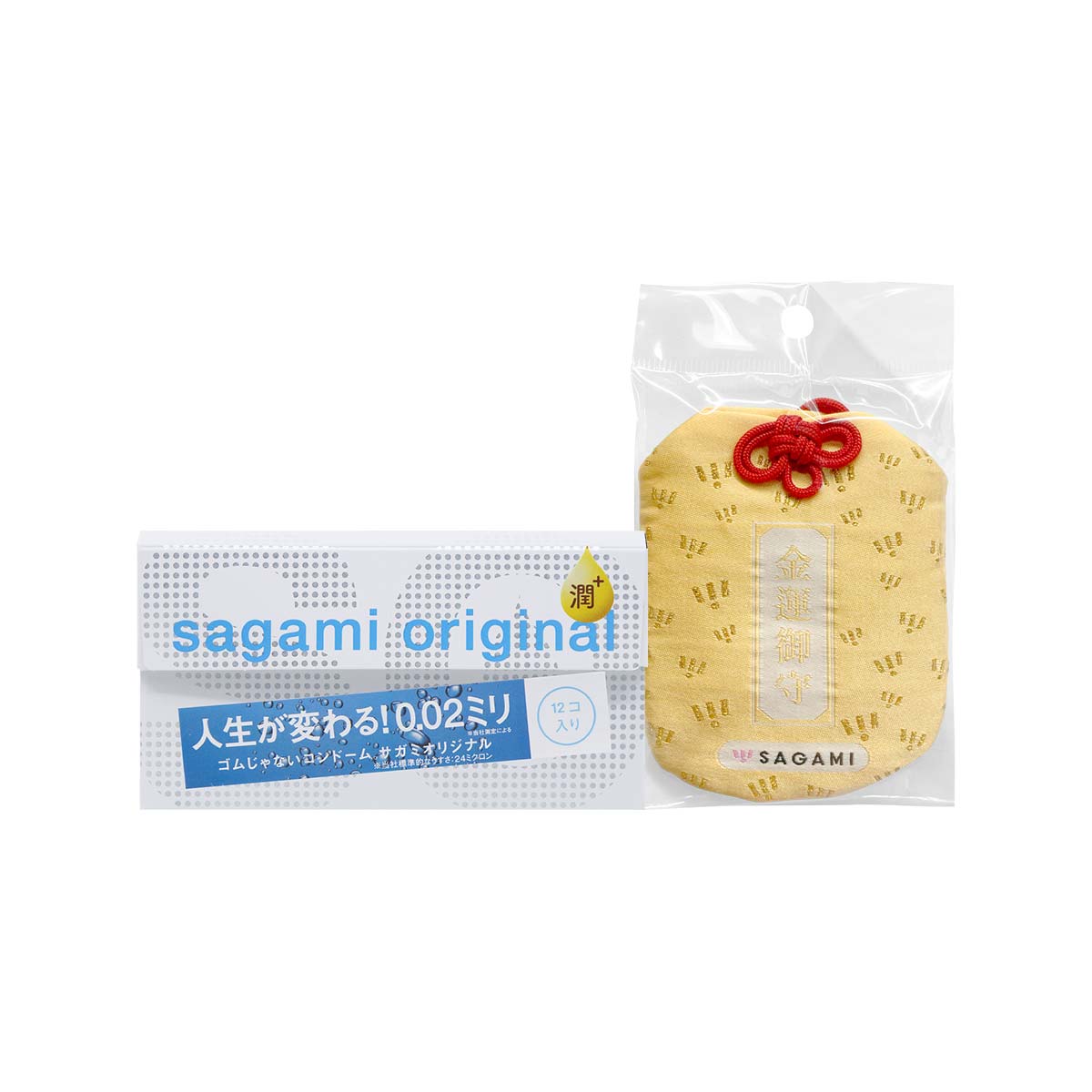 Sagami Original 0.02 Extra Lubricated 12's Pack PU Condom + Sagami Gold Omamori-thumb_2
