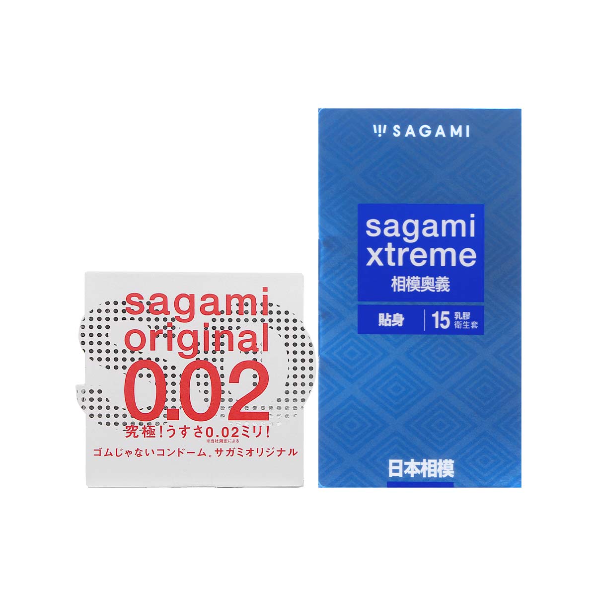 Sagami Xtreme Feel Fit 15's Pack Latex Condom + Sagami Original 0.02 1's Pack PU Condom-thumb_2