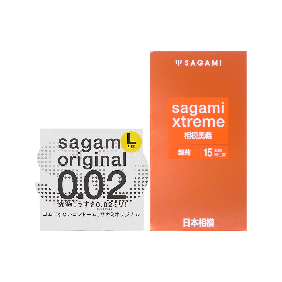 Sagami Xtreme Superthin 15's Pack Latex Condom + Sagami Original 0.02 L-size 58mm 1's Pack PU Condom-thumb_2