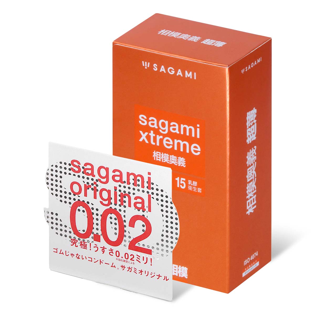 Sagami Xtreme Superthin 15's Pack Latex Condom + Sagami Original 0.02 1's Pack PU Condom-p_1