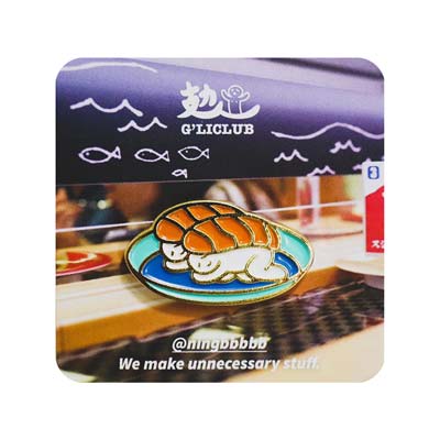 PinPin Like You Badge – Salmon Sushi (Order on demand)-thumb