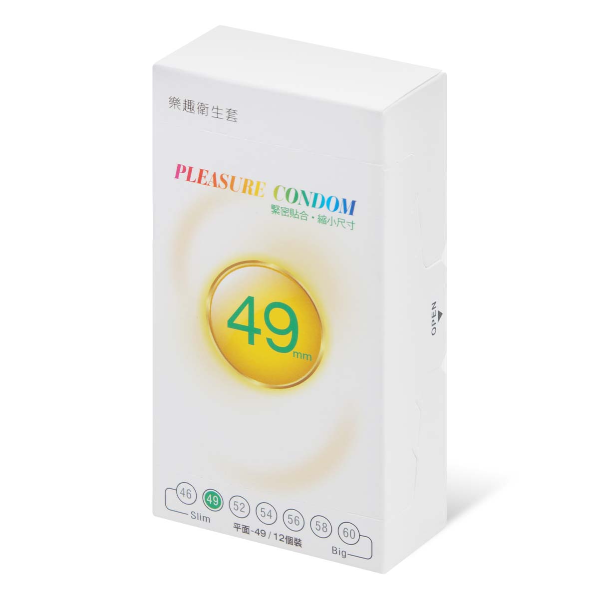 Pleasure Condom Slim 49mm 12's Pack Latex Condom-p_1