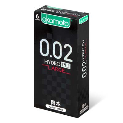 Okamoto 0.02 Hydro Polyurethane L-size 58mm 6's Pack PU Condom-thumb