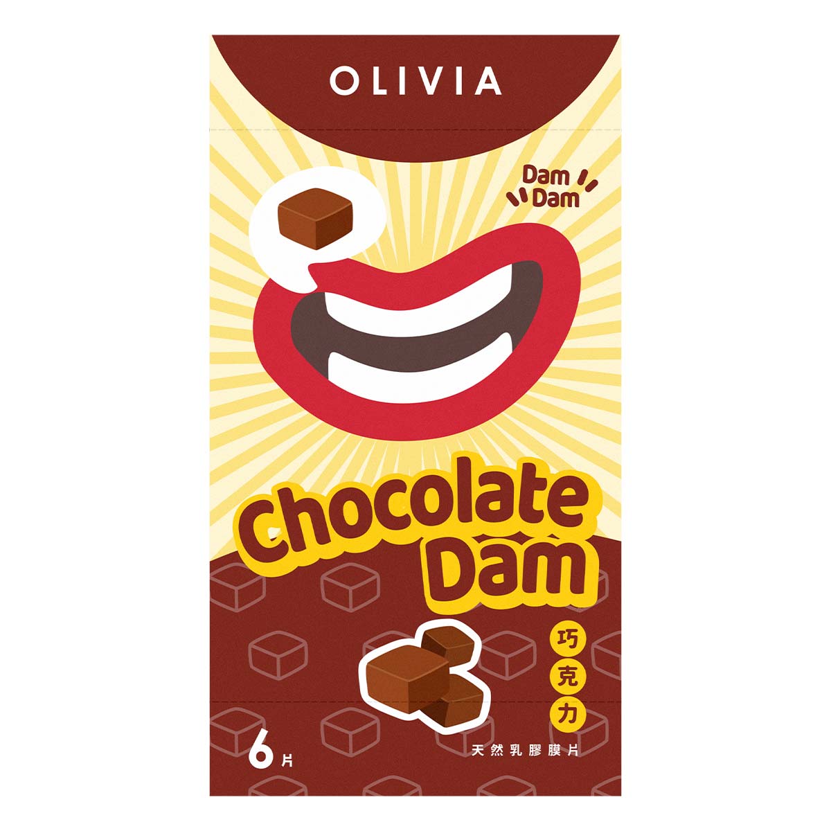 Olivia Chocolate Scent 6's Pack Natural Latex Dams-thumb_2