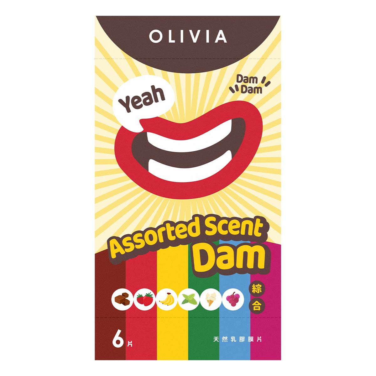Olivia Assorted Scent 6's Pack Natural Latex Dams-thumb_2