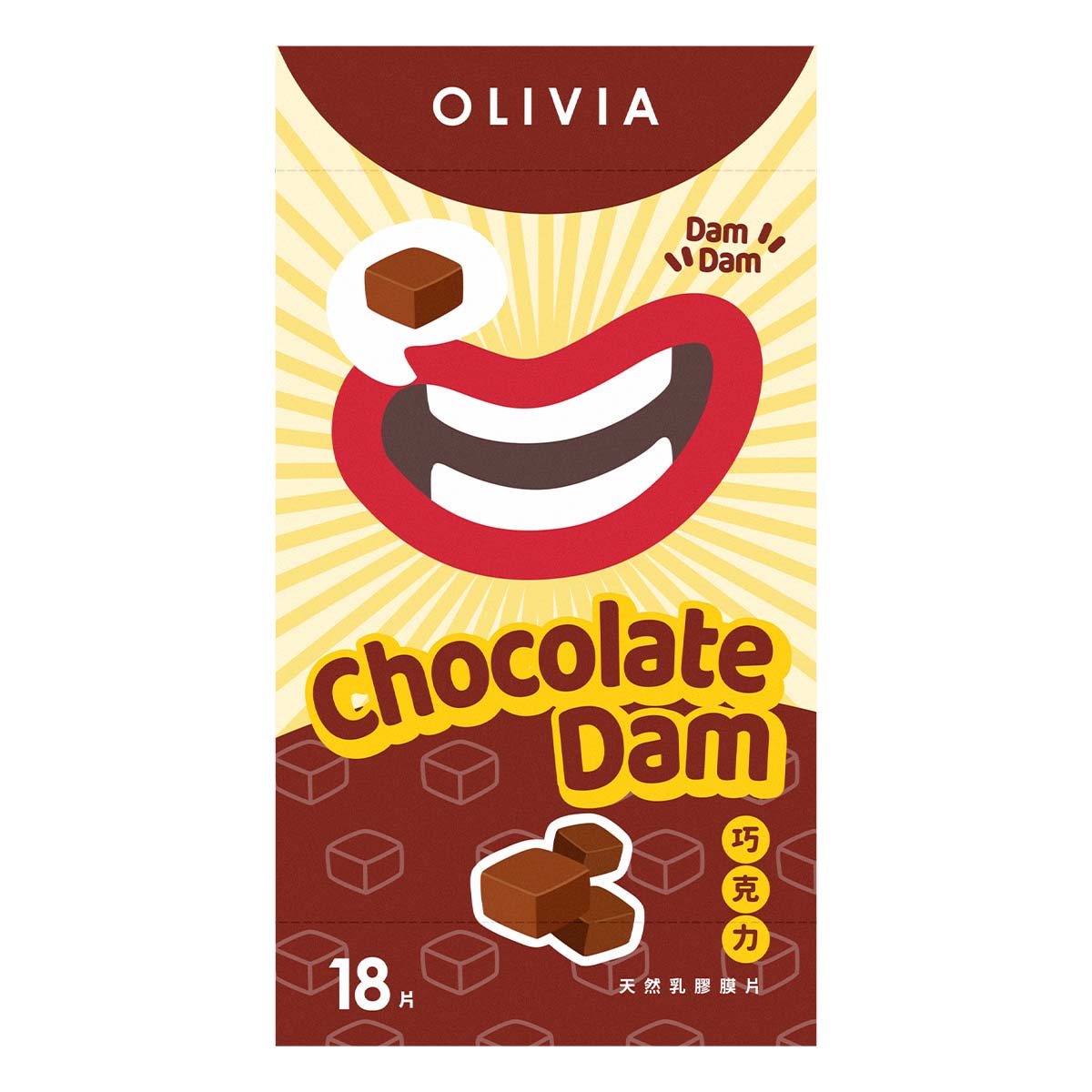 Olivia Chocolate Scent 18's Pack Natural Latex Dams-thumb_2