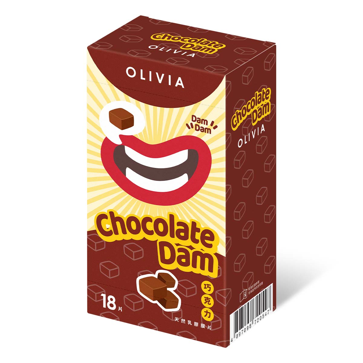 Olivia Chocolate Scent 18's Pack Natural Latex Dams-thumb_1