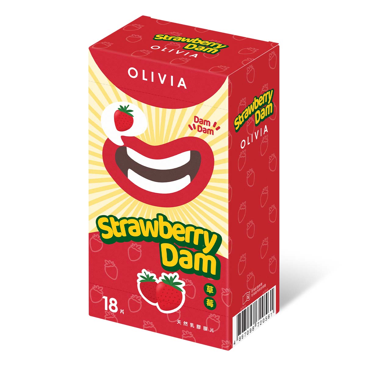 Olivia Strawberry Scent 18's Pack Natural Latex Dams-thumb_1