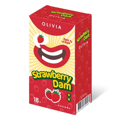 Olivia Strawberry Scent 18's Pack Natural Latex Dams-thumb