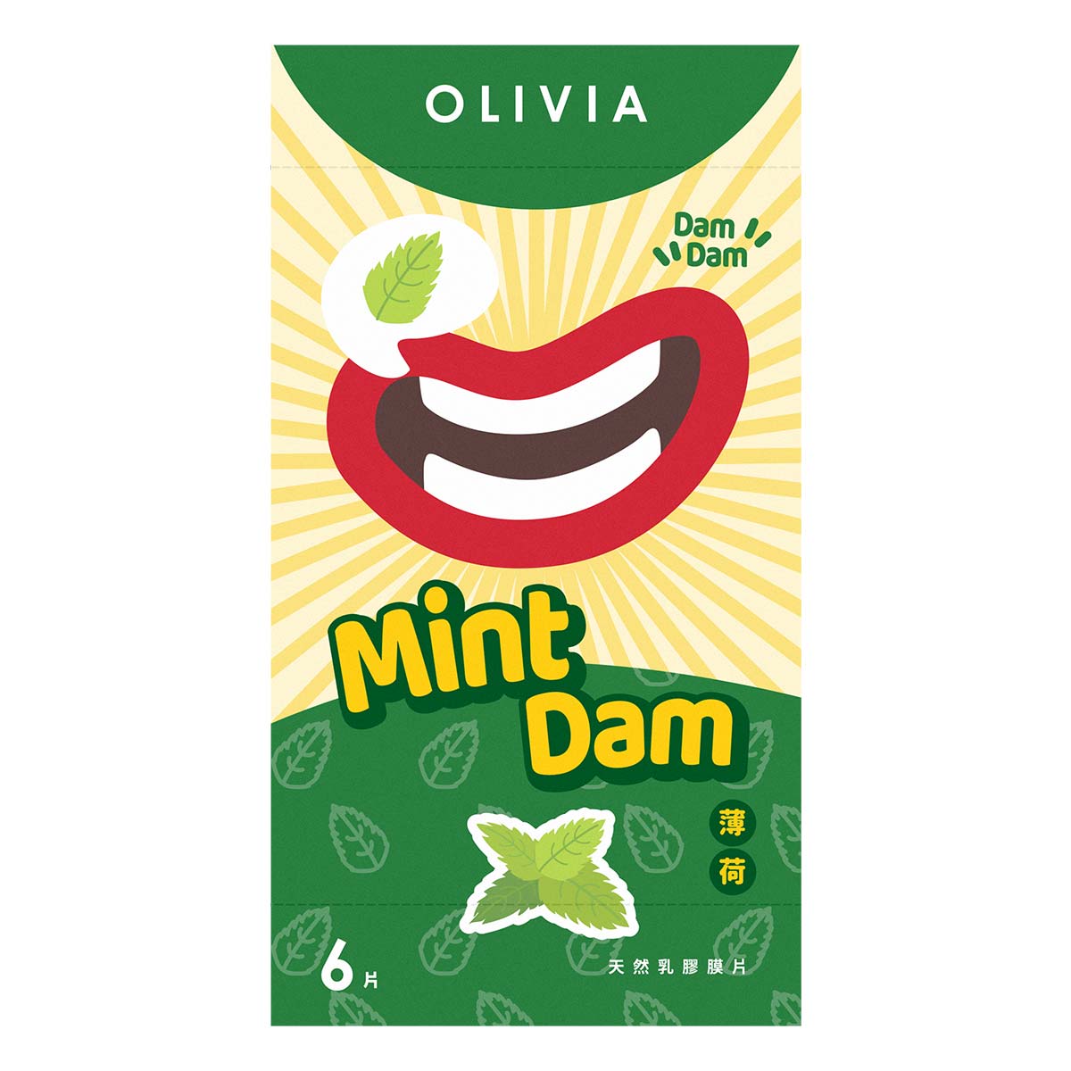 Olivia Mint Scent 6's Pack Natural Latex Dams-thumb_2