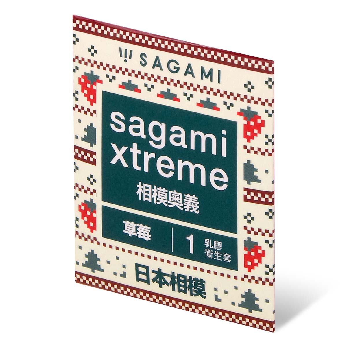 Sagami Xtreme Strawberry 1's Pack Latex Condom-thumb_1