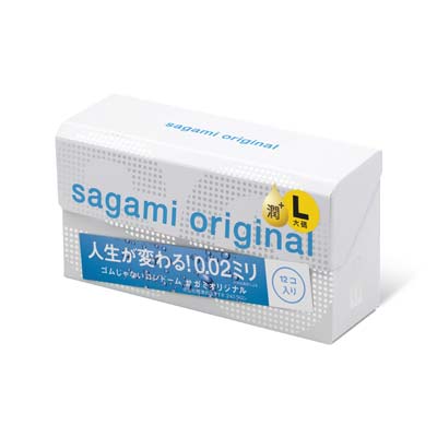 Sagami Original 0.02 L-Size Extra Lubricated 12's Pack PU Condom-thumb