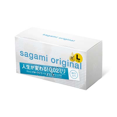 Sagami Original 0.02 L-Size Extra Lubricated (2nd generation) 58mm 20's Pack PU Condom-thumb