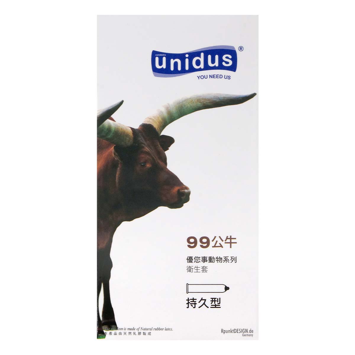 Unidus 優您事動物系列保險套 99 公牛持久型 12 入-thumb_2